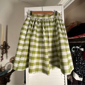 Shabby Apple Green Gingham Aline Skirt